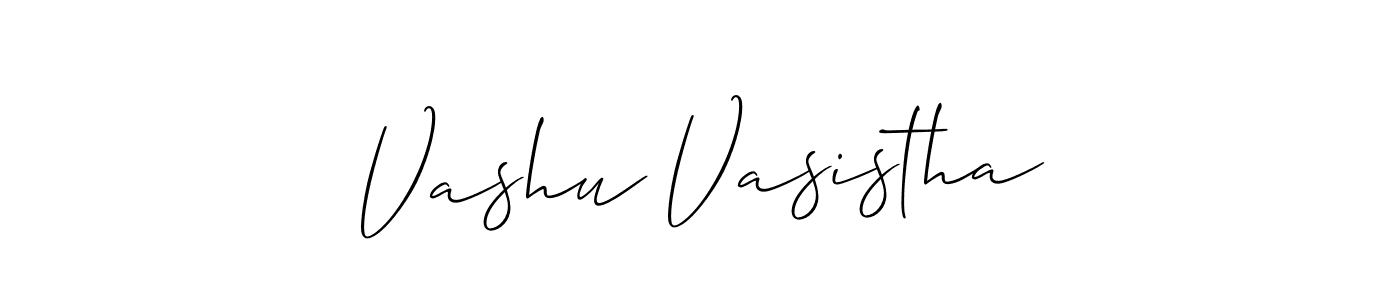 Allison_Script is a professional signature style that is perfect for those who want to add a touch of class to their signature. It is also a great choice for those who want to make their signature more unique. Get Vashu Vasistha name to fancy signature for free. Vashu Vasistha signature style 2 images and pictures png