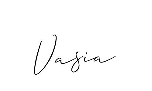 The best way (Allison_Script) to make a short signature is to pick only two or three words in your name. The name Vasia include a total of six letters. For converting this name. Vasia signature style 2 images and pictures png