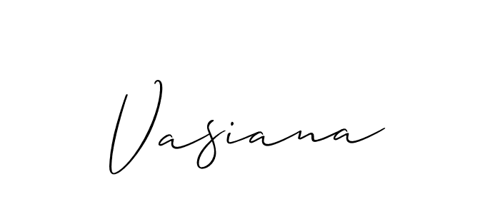 How to make Vasiana signature? Allison_Script is a professional autograph style. Create handwritten signature for Vasiana name. Vasiana signature style 2 images and pictures png
