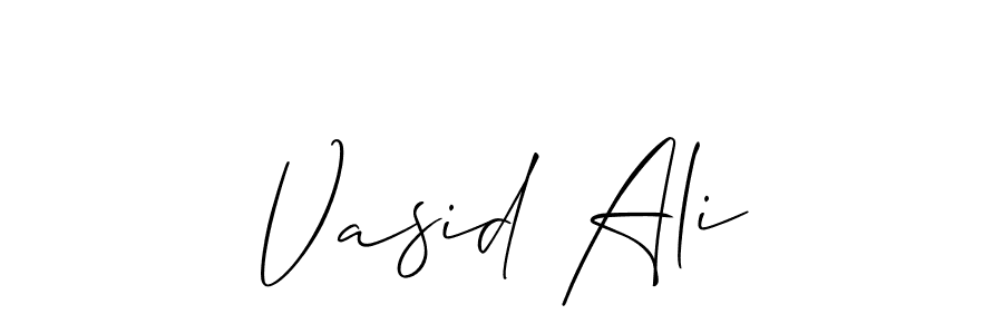 Allison_Script is a professional signature style that is perfect for those who want to add a touch of class to their signature. It is also a great choice for those who want to make their signature more unique. Get Vasid Ali name to fancy signature for free. Vasid Ali signature style 2 images and pictures png