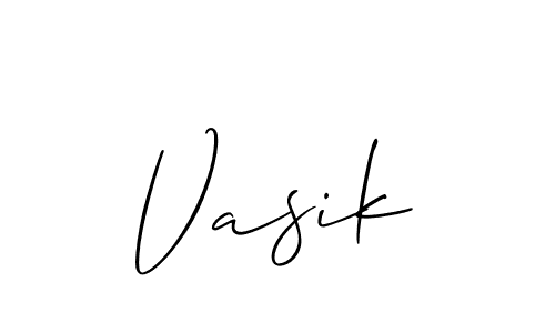 How to make Vasik signature? Allison_Script is a professional autograph style. Create handwritten signature for Vasik name. Vasik signature style 2 images and pictures png