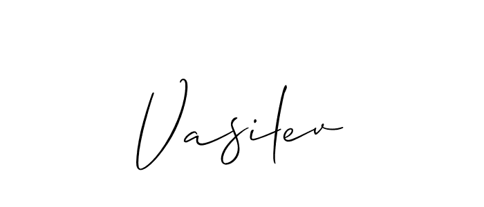 How to make Vasilev name signature. Use Allison_Script style for creating short signs online. This is the latest handwritten sign. Vasilev signature style 2 images and pictures png