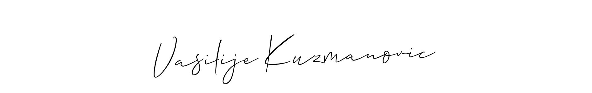 if you are searching for the best signature style for your name Vasilije Kuzmanovic. so please give up your signature search. here we have designed multiple signature styles  using Allison_Script. Vasilije Kuzmanovic signature style 2 images and pictures png