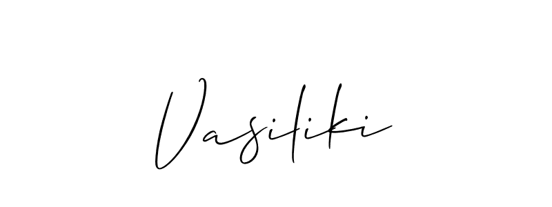 Use a signature maker to create a handwritten signature online. With this signature software, you can design (Allison_Script) your own signature for name Vasiliki. Vasiliki signature style 2 images and pictures png