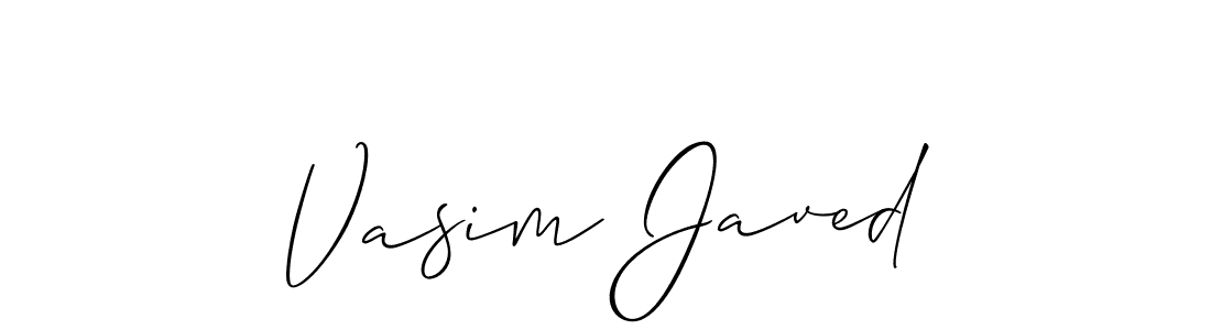 Vasim Javed stylish signature style. Best Handwritten Sign (Allison_Script) for my name. Handwritten Signature Collection Ideas for my name Vasim Javed. Vasim Javed signature style 2 images and pictures png