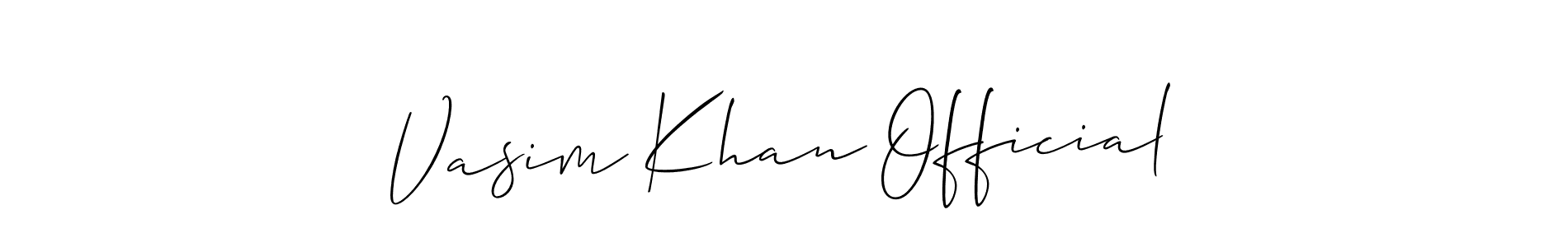 Make a short Vasim Khan Official signature style. Manage your documents anywhere anytime using Allison_Script. Create and add eSignatures, submit forms, share and send files easily. Vasim Khan Official signature style 2 images and pictures png