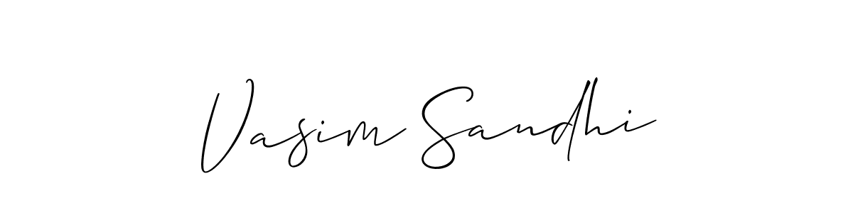 Also You can easily find your signature by using the search form. We will create Vasim Sandhi name handwritten signature images for you free of cost using Allison_Script sign style. Vasim Sandhi signature style 2 images and pictures png