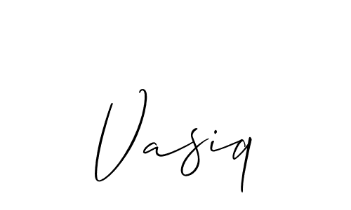 Design your own signature with our free online signature maker. With this signature software, you can create a handwritten (Allison_Script) signature for name Vasiq. Vasiq signature style 2 images and pictures png