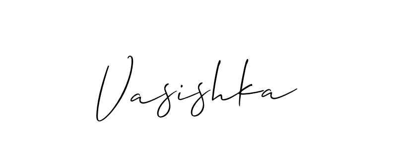 Vasishka stylish signature style. Best Handwritten Sign (Allison_Script) for my name. Handwritten Signature Collection Ideas for my name Vasishka. Vasishka signature style 2 images and pictures png