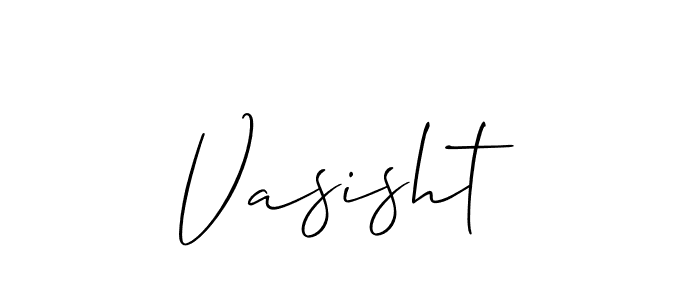 Use a signature maker to create a handwritten signature online. With this signature software, you can design (Allison_Script) your own signature for name Vasisht. Vasisht signature style 2 images and pictures png
