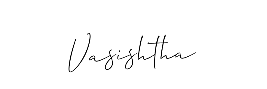 Make a beautiful signature design for name Vasishtha. With this signature (Allison_Script) style, you can create a handwritten signature for free. Vasishtha signature style 2 images and pictures png