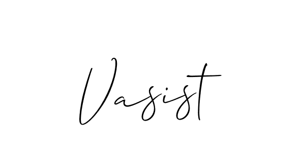 Make a beautiful signature design for name Vasist. With this signature (Allison_Script) style, you can create a handwritten signature for free. Vasist signature style 2 images and pictures png