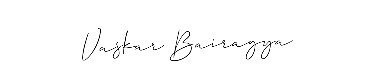 How to make Vaskar Bairagya signature? Allison_Script is a professional autograph style. Create handwritten signature for Vaskar Bairagya name. Vaskar Bairagya signature style 2 images and pictures png