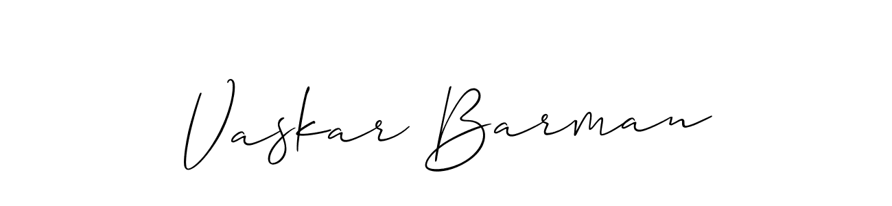 Create a beautiful signature design for name Vaskar Barman. With this signature (Allison_Script) fonts, you can make a handwritten signature for free. Vaskar Barman signature style 2 images and pictures png