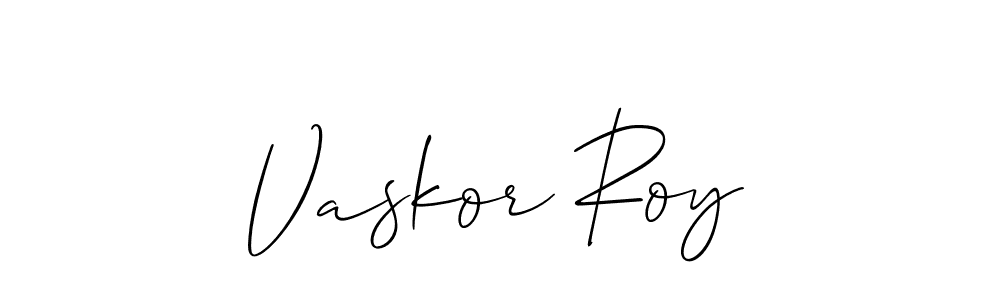 Also You can easily find your signature by using the search form. We will create Vaskor Roy name handwritten signature images for you free of cost using Allison_Script sign style. Vaskor Roy signature style 2 images and pictures png