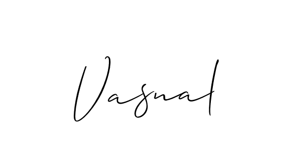 Make a beautiful signature design for name Vasnal. With this signature (Allison_Script) style, you can create a handwritten signature for free. Vasnal signature style 2 images and pictures png