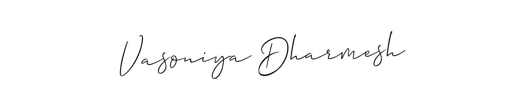 Also You can easily find your signature by using the search form. We will create Vasoniya Dharmesh name handwritten signature images for you free of cost using Allison_Script sign style. Vasoniya Dharmesh signature style 2 images and pictures png