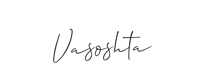 It looks lik you need a new signature style for name Vasoshta. Design unique handwritten (Allison_Script) signature with our free signature maker in just a few clicks. Vasoshta signature style 2 images and pictures png