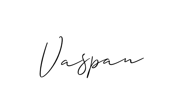 Similarly Allison_Script is the best handwritten signature design. Signature creator online .You can use it as an online autograph creator for name Vaspan. Vaspan signature style 2 images and pictures png