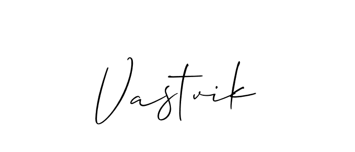 The best way (Allison_Script) to make a short signature is to pick only two or three words in your name. The name Vastvik include a total of six letters. For converting this name. Vastvik signature style 2 images and pictures png