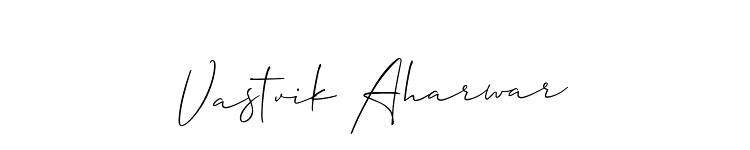The best way (Allison_Script) to make a short signature is to pick only two or three words in your name. The name Vastvik Aharwar include a total of six letters. For converting this name. Vastvik Aharwar signature style 2 images and pictures png