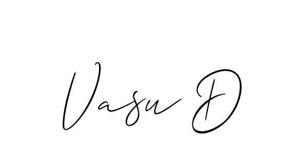 if you are searching for the best signature style for your name Vasu D. so please give up your signature search. here we have designed multiple signature styles  using Allison_Script. Vasu D signature style 2 images and pictures png