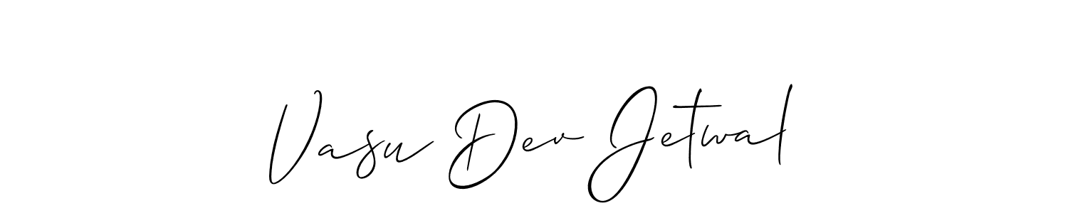 Also we have Vasu Dev Jetwal name is the best signature style. Create professional handwritten signature collection using Allison_Script autograph style. Vasu Dev Jetwal signature style 2 images and pictures png