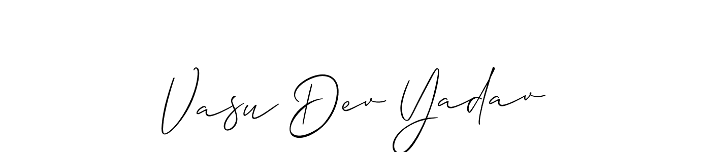 Create a beautiful signature design for name Vasu Dev Yadav. With this signature (Allison_Script) fonts, you can make a handwritten signature for free. Vasu Dev Yadav signature style 2 images and pictures png
