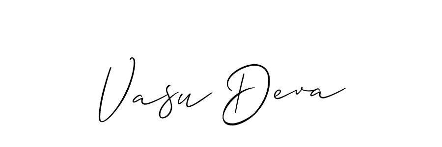 Create a beautiful signature design for name Vasu Deva. With this signature (Allison_Script) fonts, you can make a handwritten signature for free. Vasu Deva signature style 2 images and pictures png