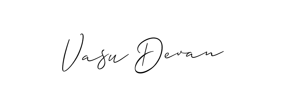 How to make Vasu Devan name signature. Use Allison_Script style for creating short signs online. This is the latest handwritten sign. Vasu Devan signature style 2 images and pictures png