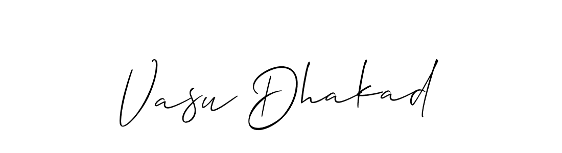 Create a beautiful signature design for name Vasu Dhakad. With this signature (Allison_Script) fonts, you can make a handwritten signature for free. Vasu Dhakad signature style 2 images and pictures png