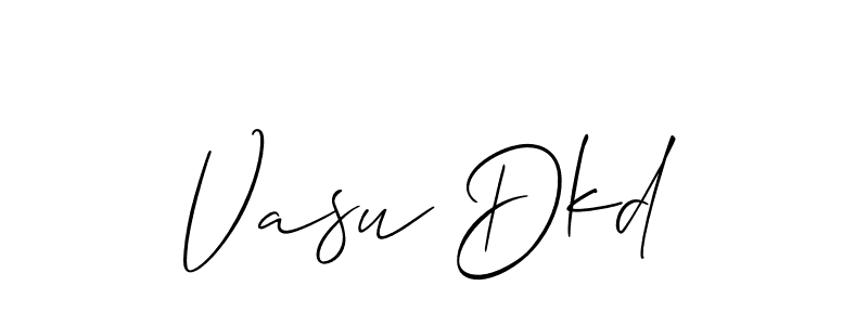 Also we have Vasu Dkd name is the best signature style. Create professional handwritten signature collection using Allison_Script autograph style. Vasu Dkd signature style 2 images and pictures png