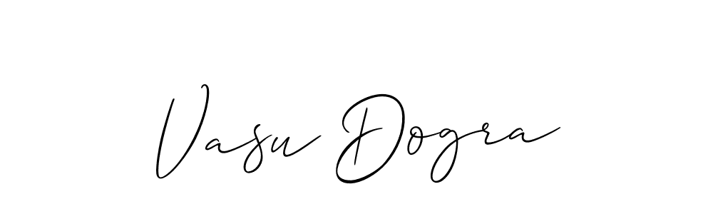 Vasu Dogra stylish signature style. Best Handwritten Sign (Allison_Script) for my name. Handwritten Signature Collection Ideas for my name Vasu Dogra. Vasu Dogra signature style 2 images and pictures png