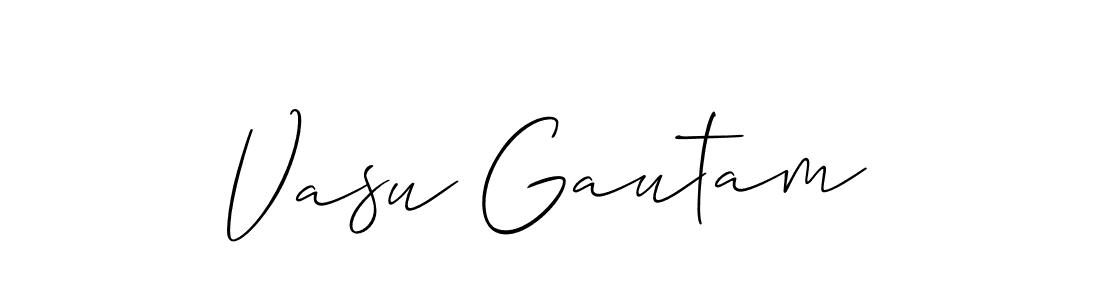 Make a beautiful signature design for name Vasu Gautam. With this signature (Allison_Script) style, you can create a handwritten signature for free. Vasu Gautam signature style 2 images and pictures png