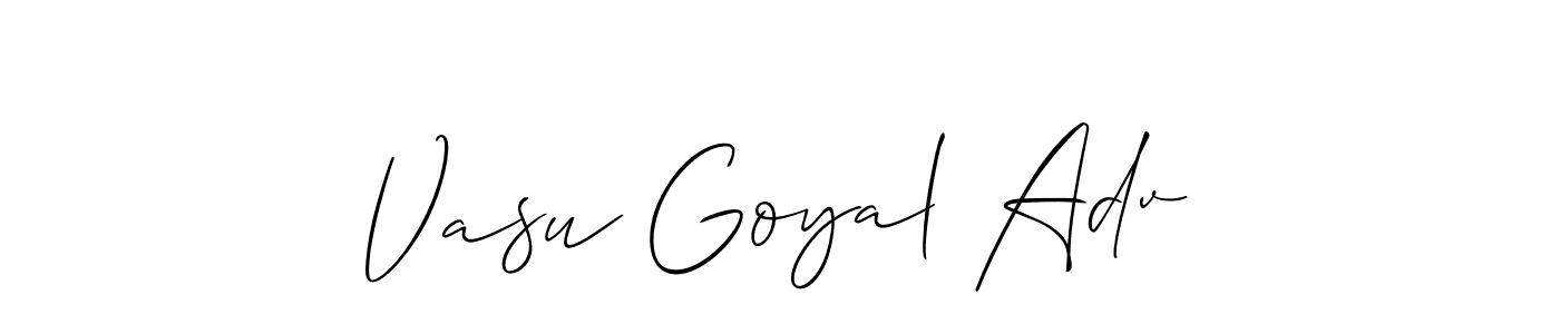 Vasu Goyal Adv stylish signature style. Best Handwritten Sign (Allison_Script) for my name. Handwritten Signature Collection Ideas for my name Vasu Goyal Adv. Vasu Goyal Adv signature style 2 images and pictures png