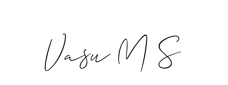 Also we have Vasu M S name is the best signature style. Create professional handwritten signature collection using Allison_Script autograph style. Vasu M S signature style 2 images and pictures png