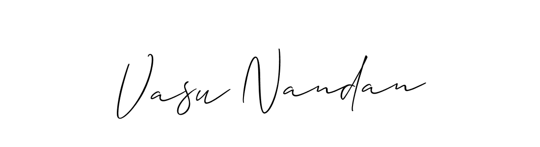 Also we have Vasu Nandan name is the best signature style. Create professional handwritten signature collection using Allison_Script autograph style. Vasu Nandan signature style 2 images and pictures png