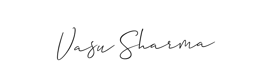 Create a beautiful signature design for name Vasu Sharma. With this signature (Allison_Script) fonts, you can make a handwritten signature for free. Vasu Sharma signature style 2 images and pictures png