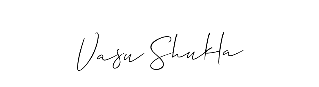 Make a beautiful signature design for name Vasu Shukla. With this signature (Allison_Script) style, you can create a handwritten signature for free. Vasu Shukla signature style 2 images and pictures png