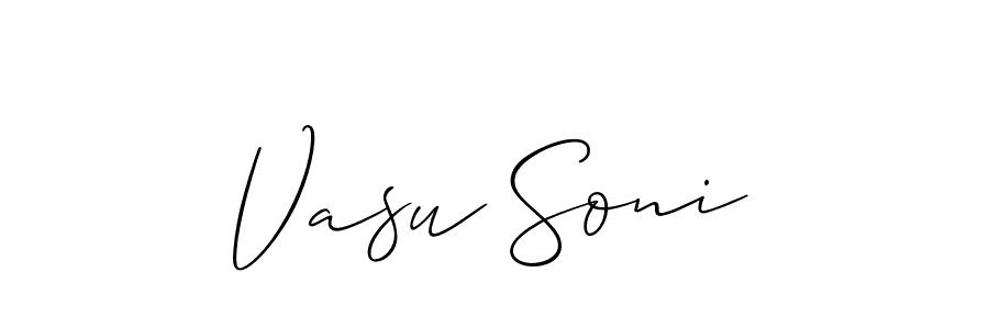 Make a short Vasu Soni signature style. Manage your documents anywhere anytime using Allison_Script. Create and add eSignatures, submit forms, share and send files easily. Vasu Soni signature style 2 images and pictures png