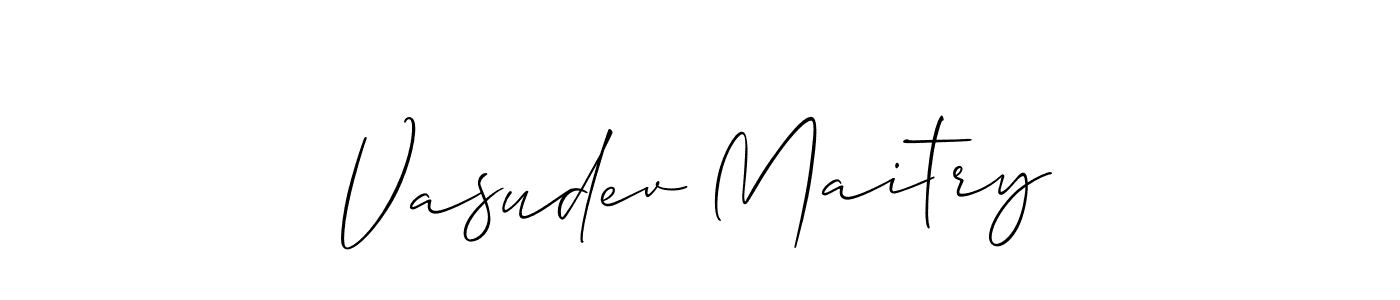 The best way (Allison_Script) to make a short signature is to pick only two or three words in your name. The name Vasudev Maitry include a total of six letters. For converting this name. Vasudev Maitry signature style 2 images and pictures png