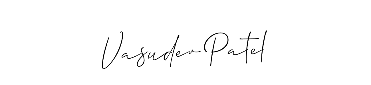 Make a beautiful signature design for name Vasudev Patel. With this signature (Allison_Script) style, you can create a handwritten signature for free. Vasudev Patel signature style 2 images and pictures png