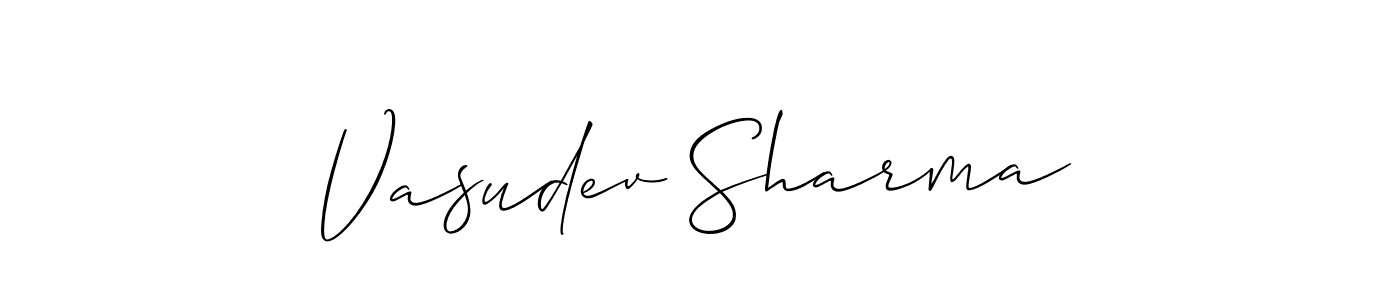 You should practise on your own different ways (Allison_Script) to write your name (Vasudev Sharma) in signature. don't let someone else do it for you. Vasudev Sharma signature style 2 images and pictures png