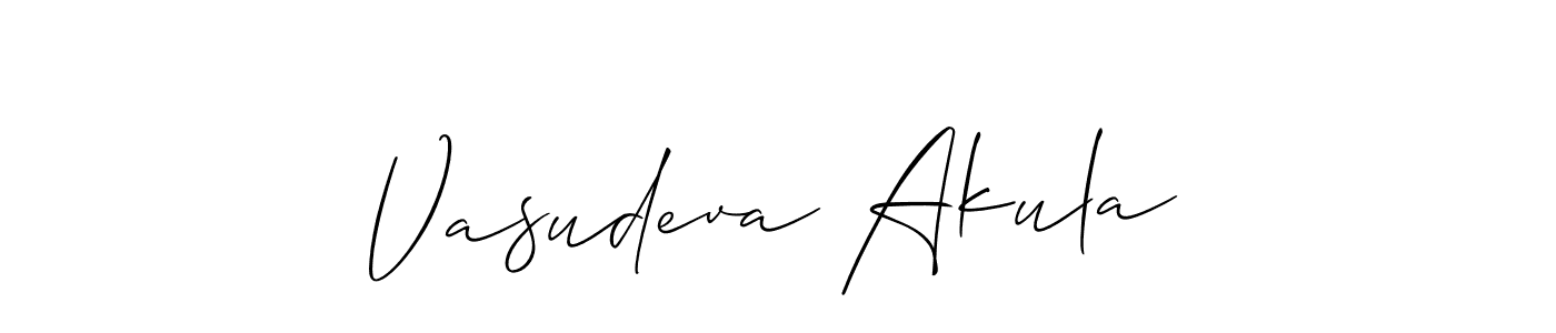 Also we have Vasudeva Akula name is the best signature style. Create professional handwritten signature collection using Allison_Script autograph style. Vasudeva Akula signature style 2 images and pictures png