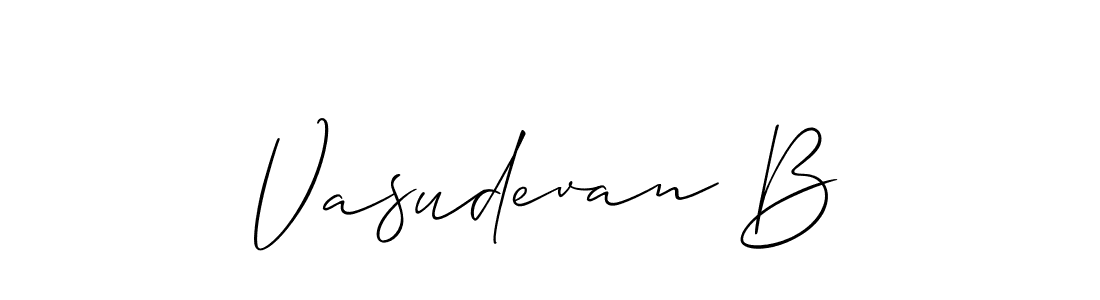 It looks lik you need a new signature style for name Vasudevan B. Design unique handwritten (Allison_Script) signature with our free signature maker in just a few clicks. Vasudevan B signature style 2 images and pictures png