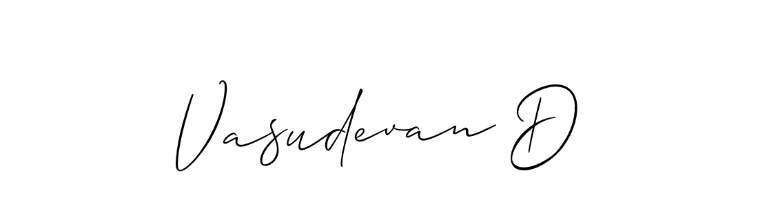 How to make Vasudevan D signature? Allison_Script is a professional autograph style. Create handwritten signature for Vasudevan D name. Vasudevan D signature style 2 images and pictures png