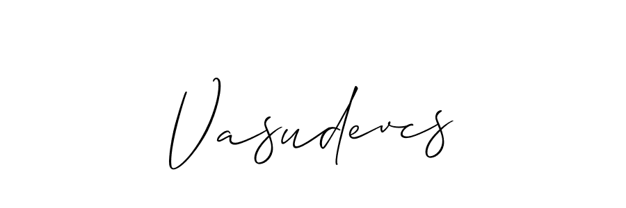 Allison_Script is a professional signature style that is perfect for those who want to add a touch of class to their signature. It is also a great choice for those who want to make their signature more unique. Get Vasudevcs name to fancy signature for free. Vasudevcs signature style 2 images and pictures png