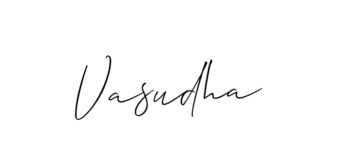 if you are searching for the best signature style for your name Vasudha. so please give up your signature search. here we have designed multiple signature styles  using Allison_Script. Vasudha signature style 2 images and pictures png