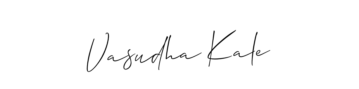 Allison_Script is a professional signature style that is perfect for those who want to add a touch of class to their signature. It is also a great choice for those who want to make their signature more unique. Get Vasudha Kale name to fancy signature for free. Vasudha Kale signature style 2 images and pictures png