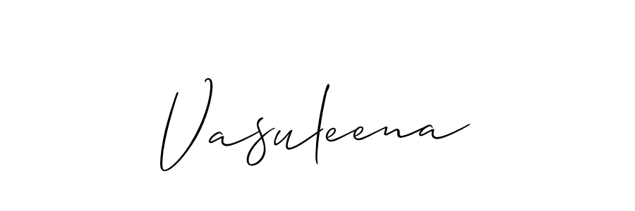 Vasuleena stylish signature style. Best Handwritten Sign (Allison_Script) for my name. Handwritten Signature Collection Ideas for my name Vasuleena. Vasuleena signature style 2 images and pictures png